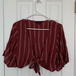 Striped Tie Crop Top